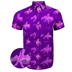 Retro Rifle Macaws Button Down Shirt